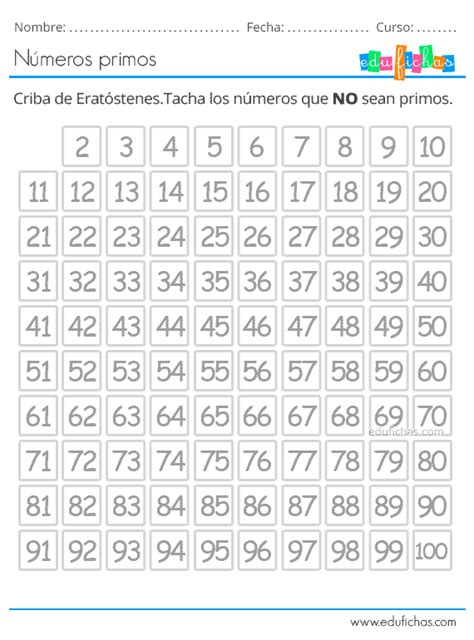 Ejercicio De Numeros Del 1 Al 100 Images