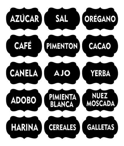 Etiquetas Vinilo Sticker Para Frascos Personalizadas Cocina En Venta En