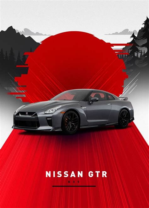 Nissan GTR R35 Poster Picture Metal Print Paint By Bear1984