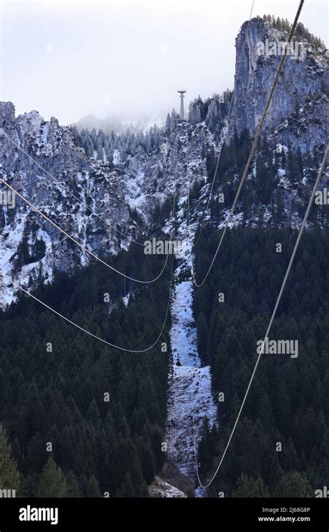 Cable Car And Cable Way On Tegelberg Mountain Bavarian Alps Germany