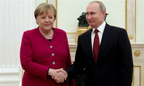 Visite Dadieu De Merkel à Vladimir Poutine