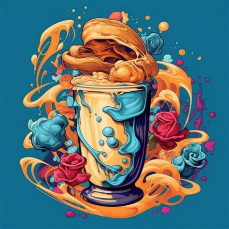 Premium Ai Image Peanut Butter Milkshake In An Art Style