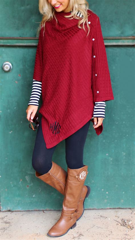 Monogrammed Poncho Sweater Wrap | Fashion, Cool outfits, Outfits