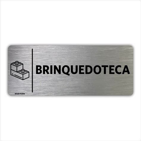 Placa Brinquedoteca 8x20cm Sinalização Indicação Setor Portas