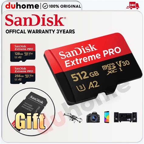 Cartão De Memória Sandisk sd 128GB 256GB 512GB micro Ultra A2