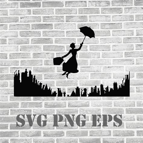 Mary Poppins Svg Mary Poppins Art Mary Poppins Printable Etsy