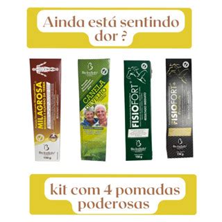 Kit 4 Pomadas Fisiofort Premium Milagrosa Canela De Velho Bio