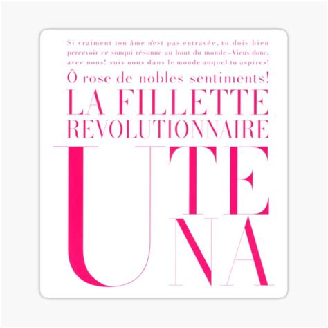 La Fillette Revolutionnaire Utena Sticker For Sale By Hanyaan Redbubble