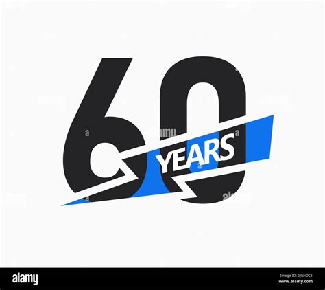 60 Years Of Business Jubilee Logo 60th Anniversary Sign Modern