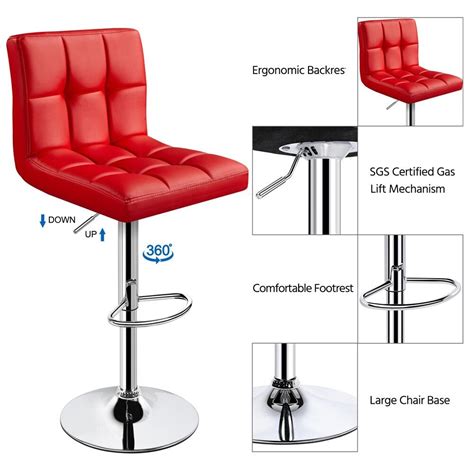 pcs Faux Leather Modern Swivel Counter Bar Stools – Modern Rugs and Decor