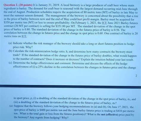 Solved Question 2 20 Points It Is January 31 2019 A