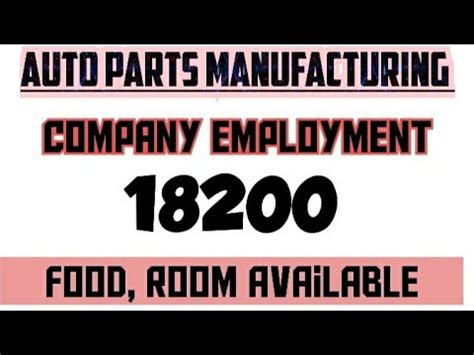 Manufacturing Company Jobs Recruitment Salary Free Private Jobs