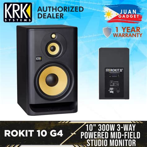 KRK ROKIT 10-3 G4 10" 3-way Powered Mid-Field Studio Monitor | JG ...