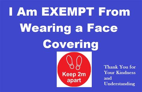 Face Mask Exemption Badge And Lanyard For Uk No More Hassle