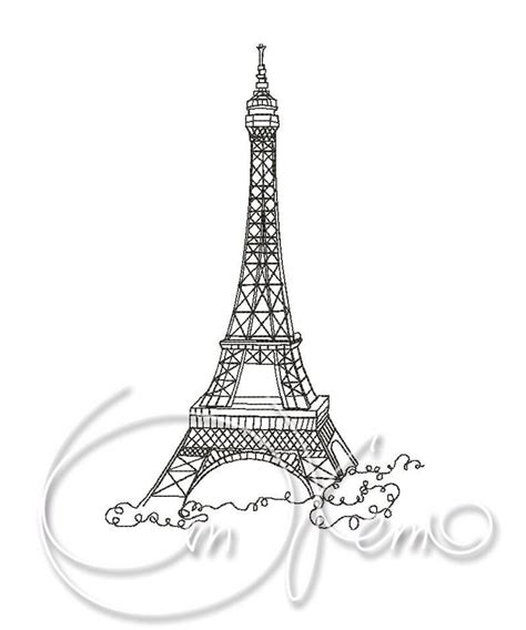 Machine Embroidery Design Eiffel Tower Design Paris Digitized City Pes