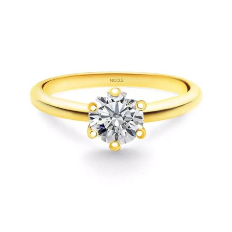 Anillo Compromiso Jackie Oro Amarillo Kt Con Diamante Off