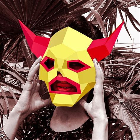 Diy Paper Monster Mask Devil Mask Party Mask Halloween Costume Mask