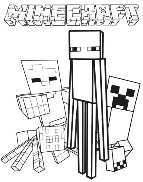 Kolorowanka Enderman Minecraft Kolorowanki Net Pl