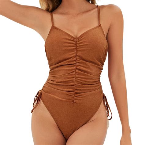 Ykohkofe Sexy One Piece Swimsuit For Women Backless V Neck Bathing Suit