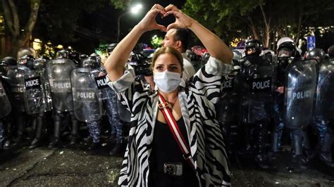 Georgia Police Use Water Cannon Tear Gas And Stun Grenades To