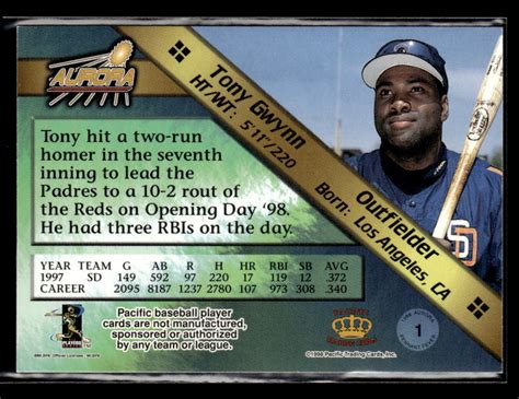 Pacific Aurora Pennant Fever Platinum Blue Tony Gwynn