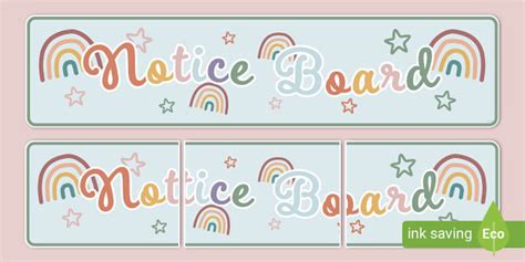 Muted Rainbow Notice Board Display Banner Teacher Made