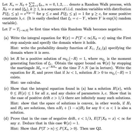 Solved Let Xn X0 ∑k 1nξk N 0 1 2  Denote A Random Walk