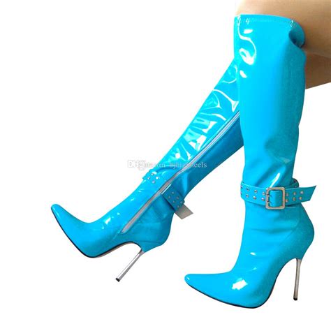 Stiletto Heel Knee High Knee High Heeled Boots With Metal Heels 12cm High Height Womens Sex