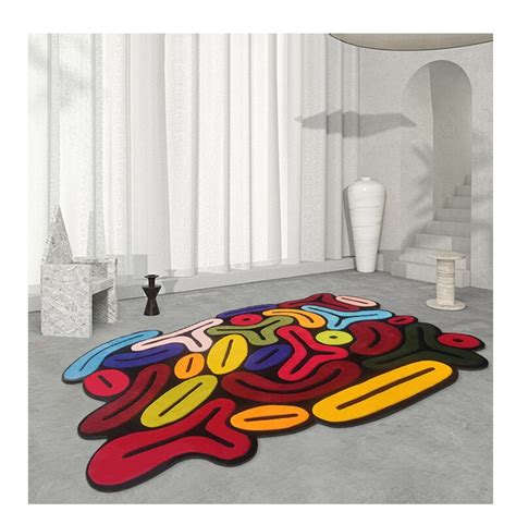 Tapis Contemporain Tapis Paississant Irr Gulier Multicolore De Style