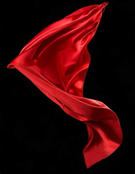 Premium Photo Flying Red Silk Fabric Waving Satin Cloth Isolated On