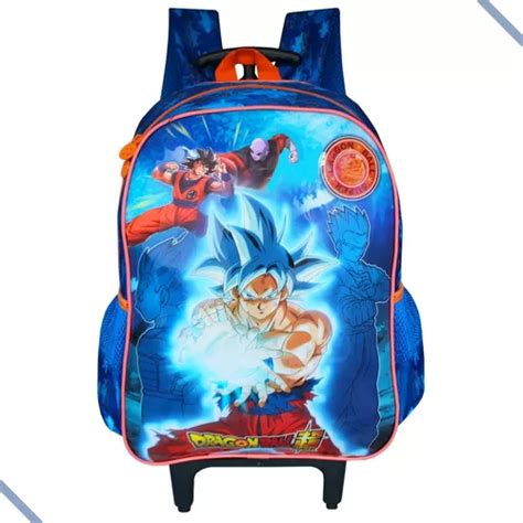 Mochila Escolar Infantil Con Ruedas Dragon Ball Super Blue Mercadolibre