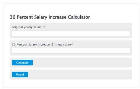 30 Percent Salary Increase Calculator - Calculator Academy