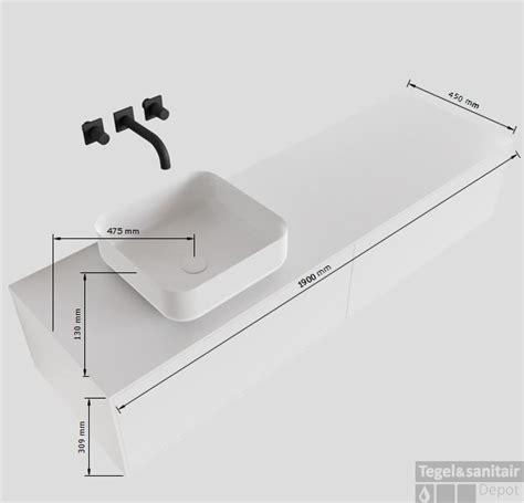 Badkamermeubelset Mondiaz Lagom Cm Met Topblad Led Linkse Wastafel