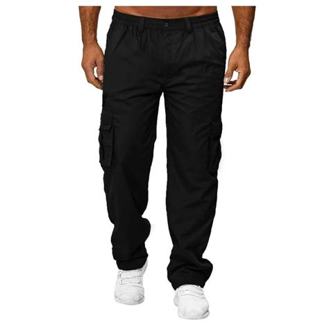 Yinechencer 2024 Mens Jeans Regular Fit Cargo Pants Men Multiple Pockets Cargo Work Pants For