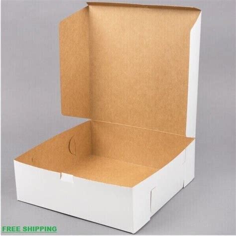 Cake Bakery Box X X Square Non Corrugated Paperboard White