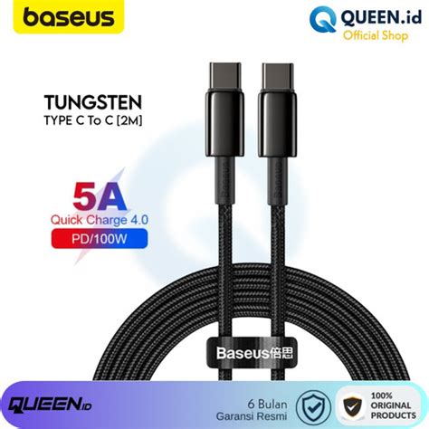 Jual Baseus Kabel Data Charger USB TYPE C TO TYPE C 5A 100W 2M PD QC 4