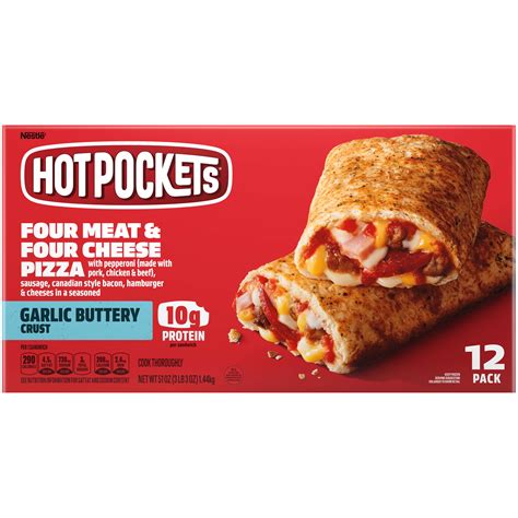 Hot Pockets Four Meat And Four Cheese Pizza Frozen Snacks 12 Count 54
