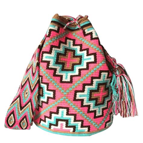 Large Double Thread Wayuu Mochila Bag Made In The Desert Of La Guajira