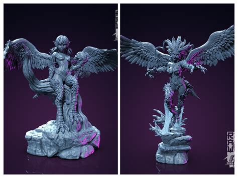 Sexy Harpies Resin 3d Print Miniature Nude Sexy Dnd Etsy