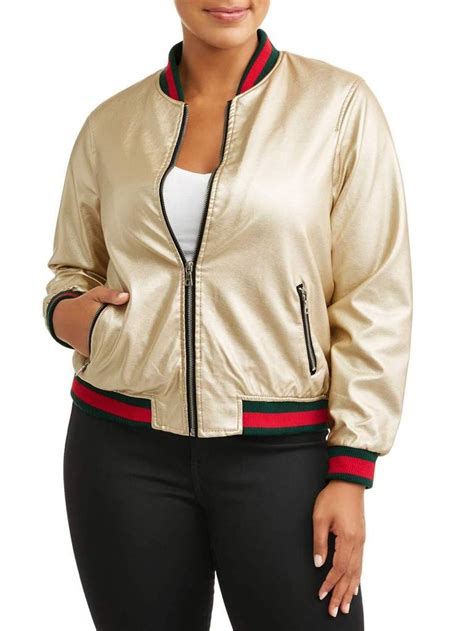 Womens Plus Size Varsity Trim Metallic Jacket Metallic Jacket New Look Women Plus Size Women