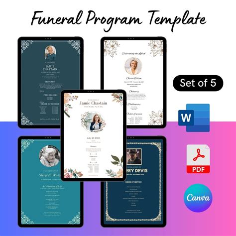 Funeral Program Template Printable Template PDF, Word