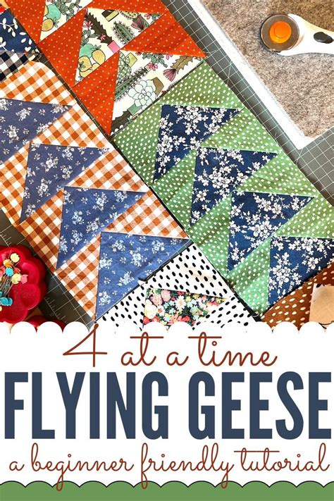 Four At A Time Flying Geese Quilt Block Tutorial Pin Cut Sew Studio