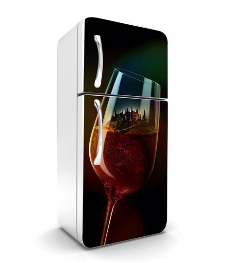 K2a Design Wine Glass Wallpaperposter For Fridge Double Single Door