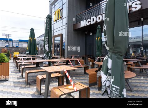 Kiev Ukraine May 15 2020 View At Tables At Mcdonalds Stock Photo