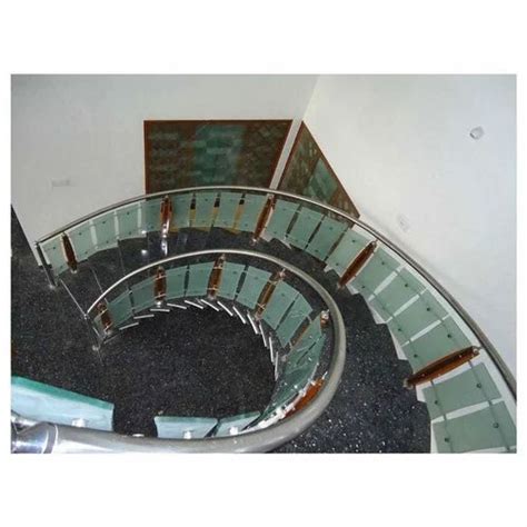 Stairs Stainless Steel Glass Stair Railing For Home Material Grade