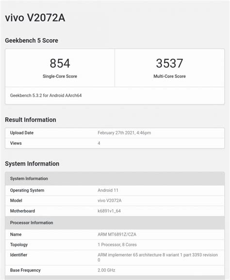 Vivo S9 Listed On Geekbench With Dimensity 1100 Chipset