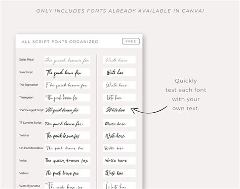 Canva Font Template, Canva Template, Calligraphy Font Collection, Canva ...