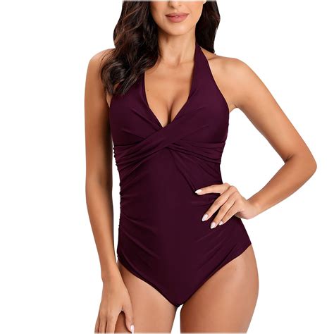 Rbaofujie Womens Swimsuits Women Sexy Solid With Chest Pad Without