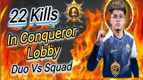 Duo Vs Squad In Conqueror Lobby 🔥 22 Kills In Conqueror Lobby 🔥 Spikee