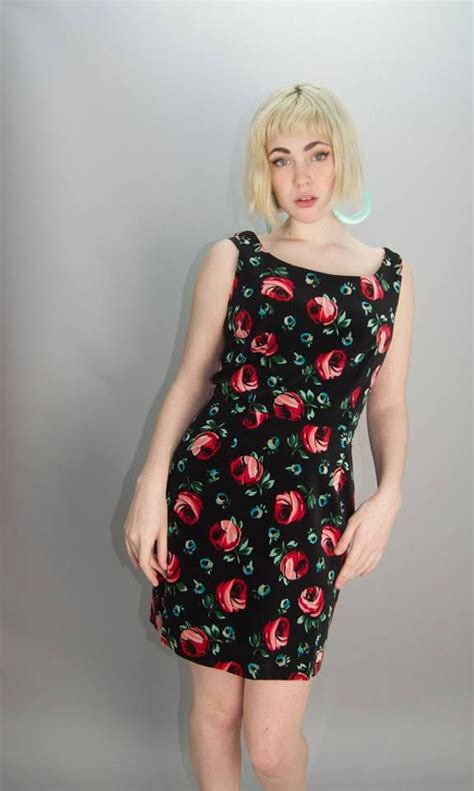 Devon Jade Tacker Rose Print Dress Dress 80s Dress